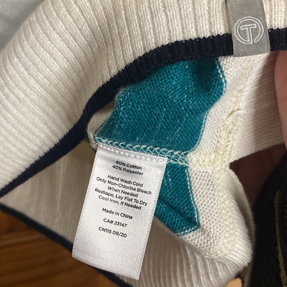 Talbots light weight spring striped sweater pastels - Picture 8 of 9